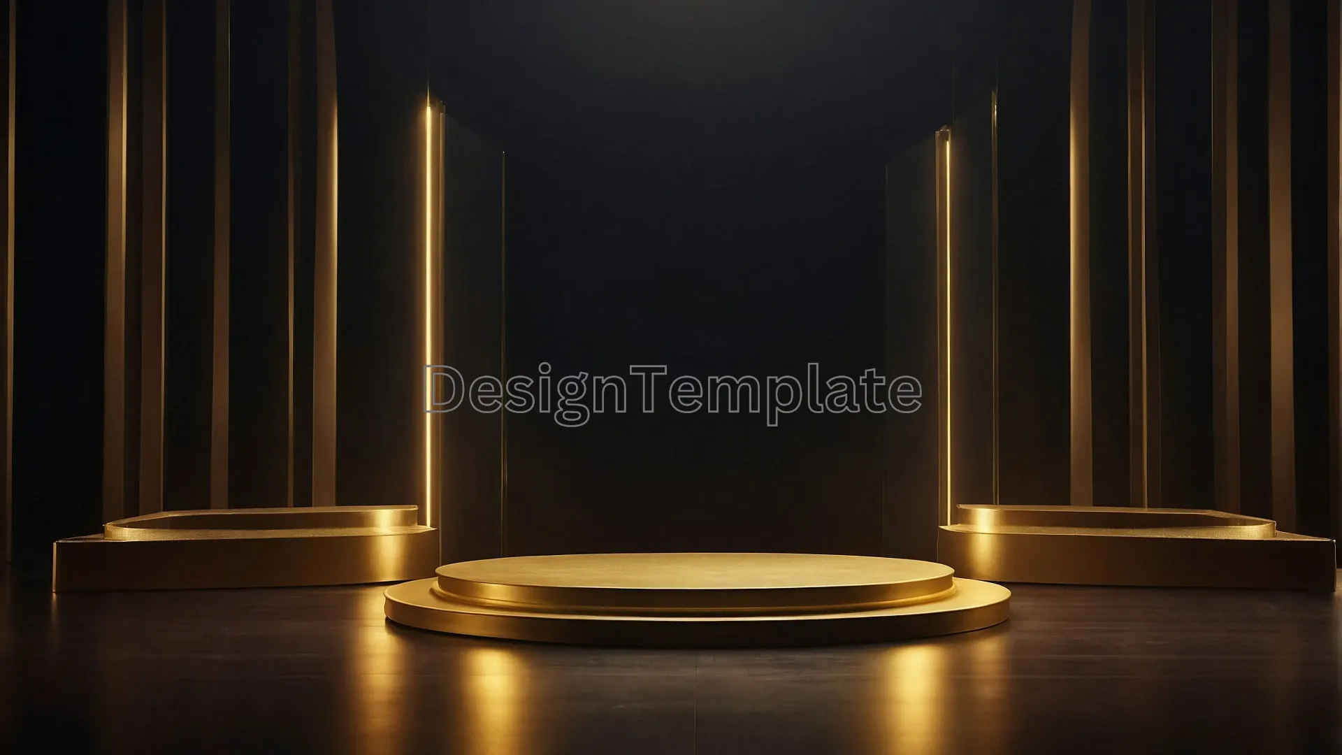 Stunning Gold Podium Photo Circular Podium on Dark Background Texture image